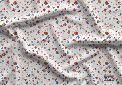 Farmhouse Patriotic Floral Fabric - Shop now at American Fabric Prints
