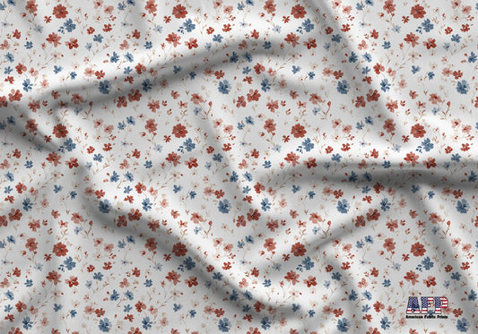 Farmhouse Patriotic Floral Fabric - Shop now at American Fabric Prints