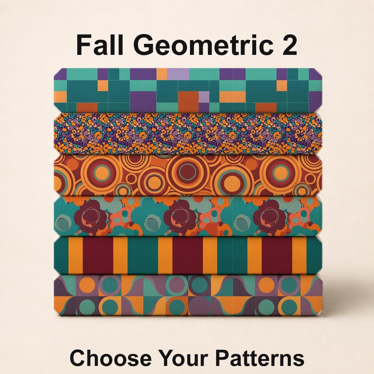 Fall Geometric 2 Fabric Bundle Set - Shop now at American Fabric Prints