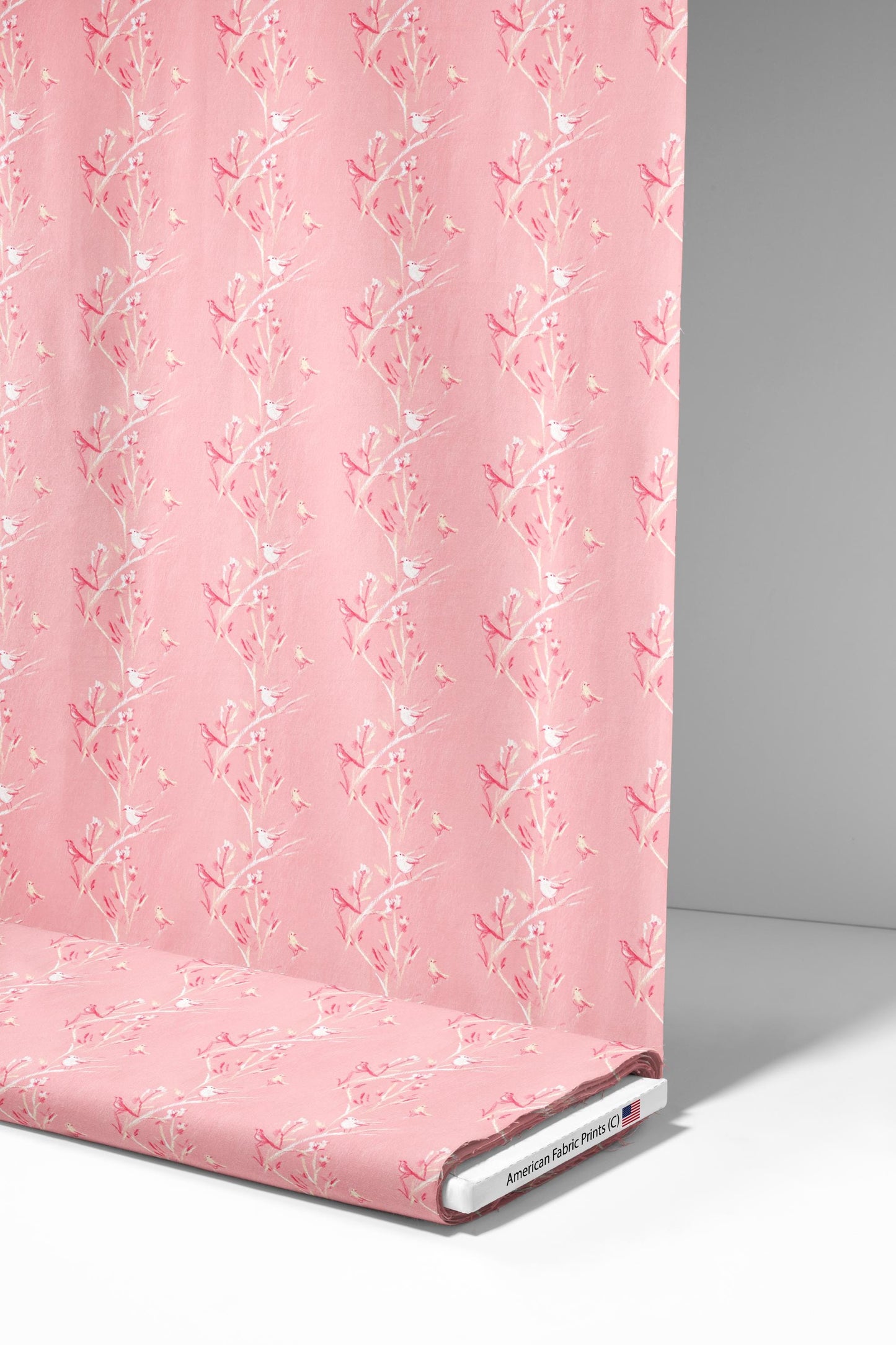 Sketchy Pink Birds Fabric - Shop now at American Fabric Prints