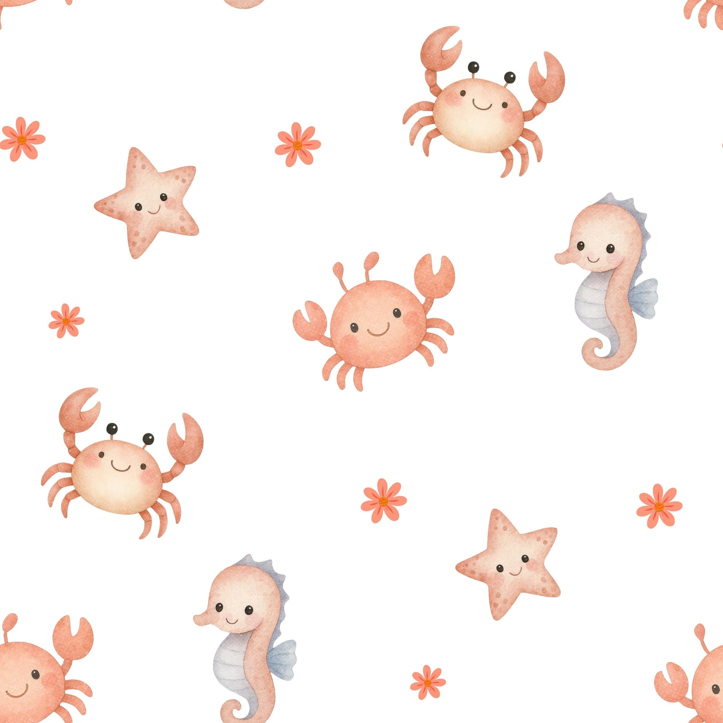 Tiny Sea Creatures Fabric - Shop now at American Fabric Prints