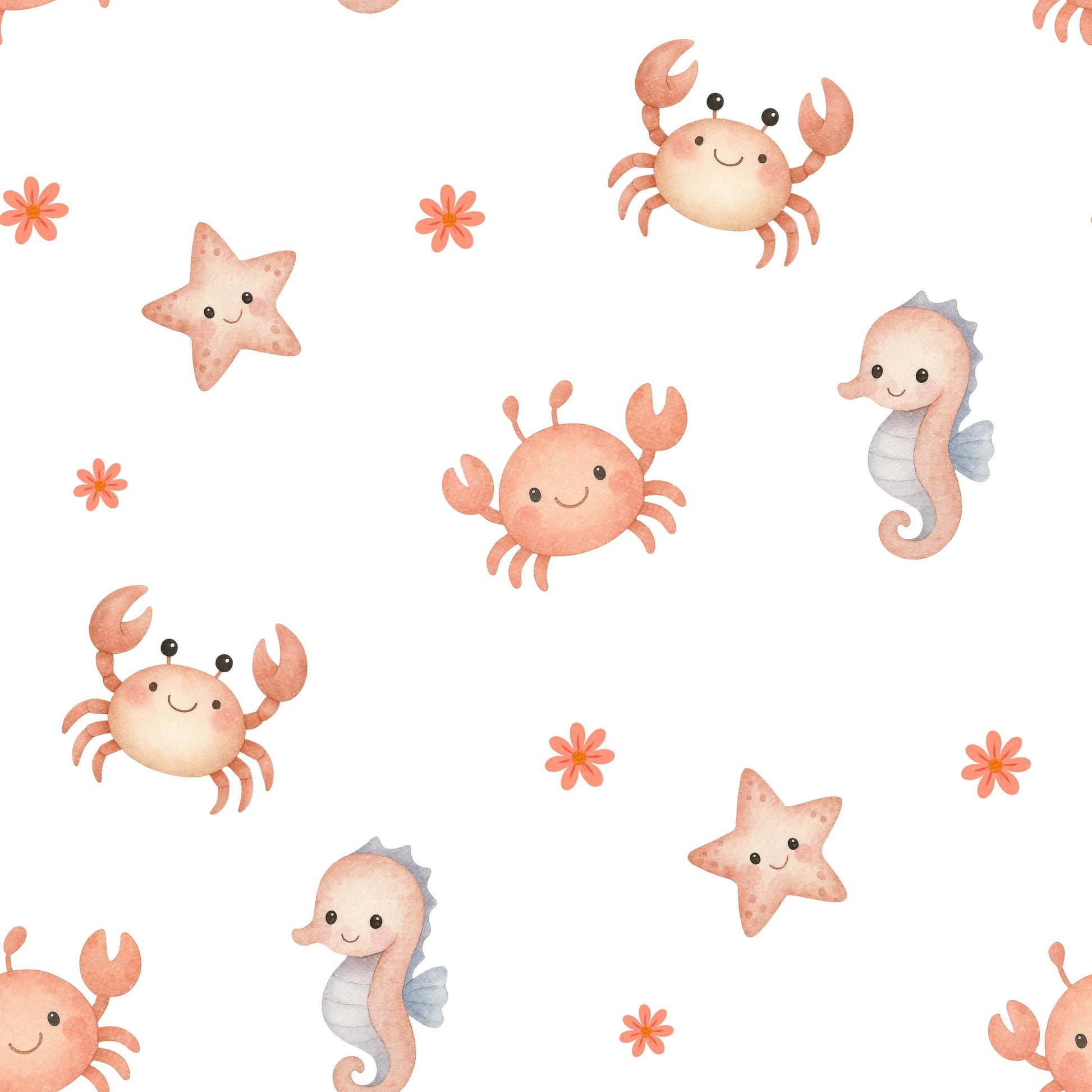 Tiny Sea Creatures Fabric - Shop now at American Fabric Prints