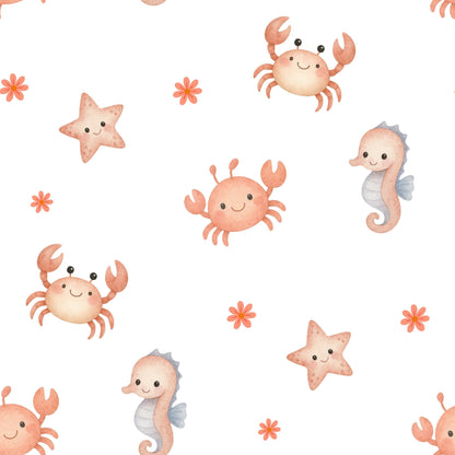 Tiny Sea Creatures Fabric - Shop now at American Fabric Prints