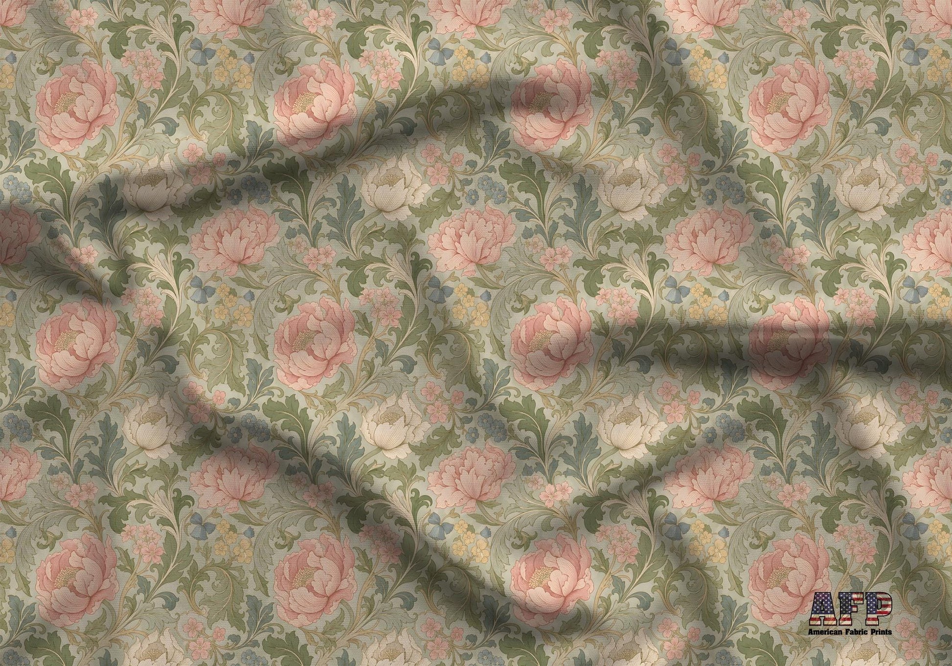 Pink Peony Floral Fabric - Shop now at American Fabric Prints