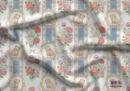 Elegant Blue Capybara Fabric - Shop now at American Fabric Prints