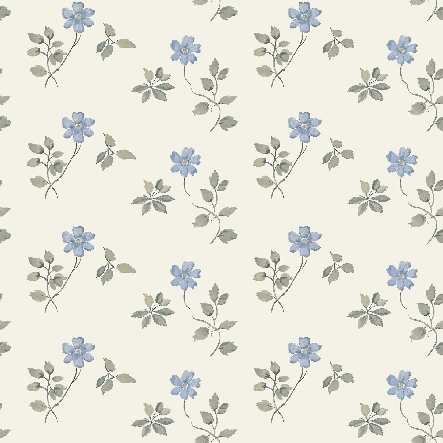 Simple Blue Flowers Fabric - Shop now at American Fabric Prints