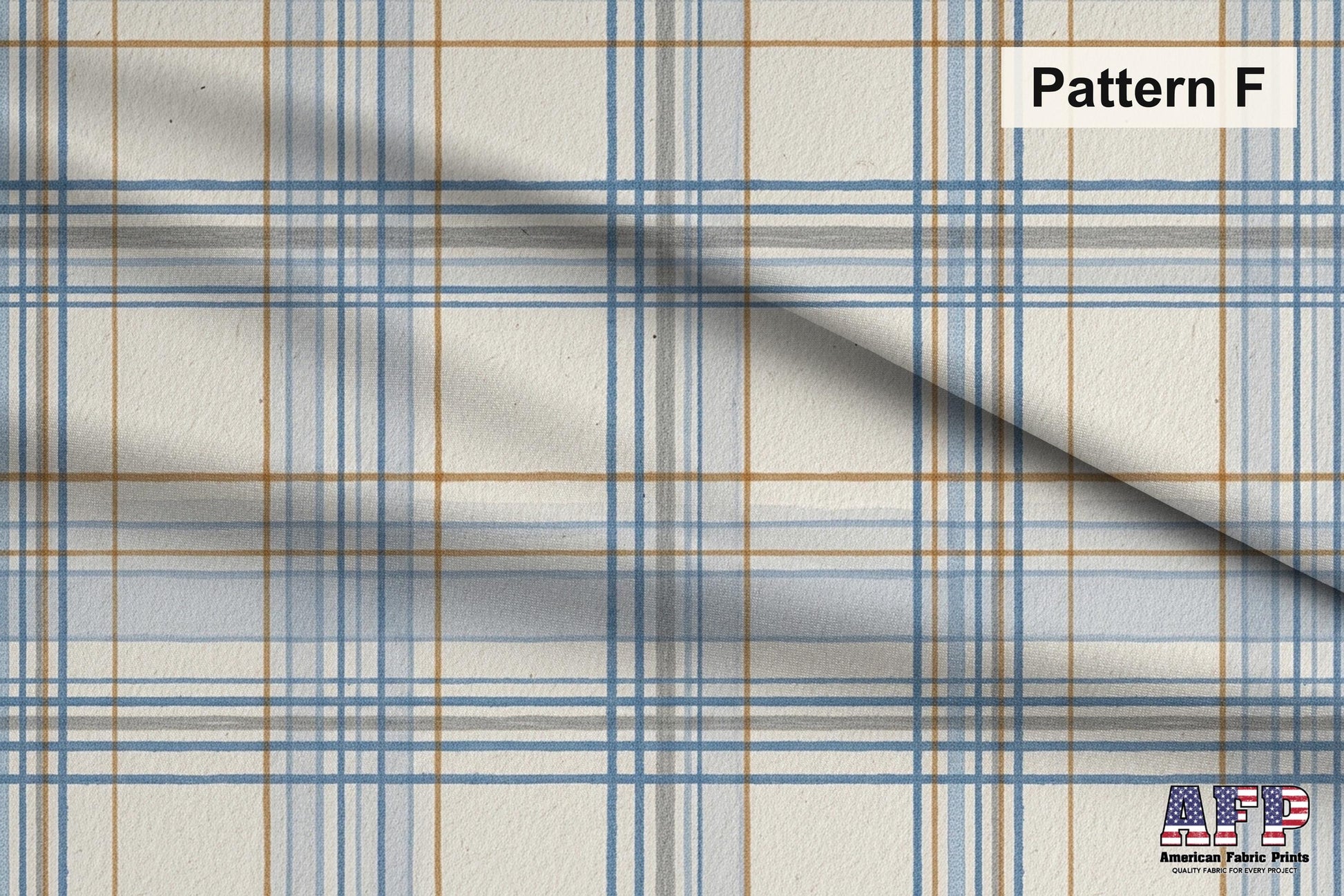 Blue and Beige Plaid 2 Fabric Bundle Set - Shop now at American Fabric Prints