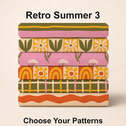 Retro Summer 3 Fabric Bundle Set - Shop now at American Fabric Prints