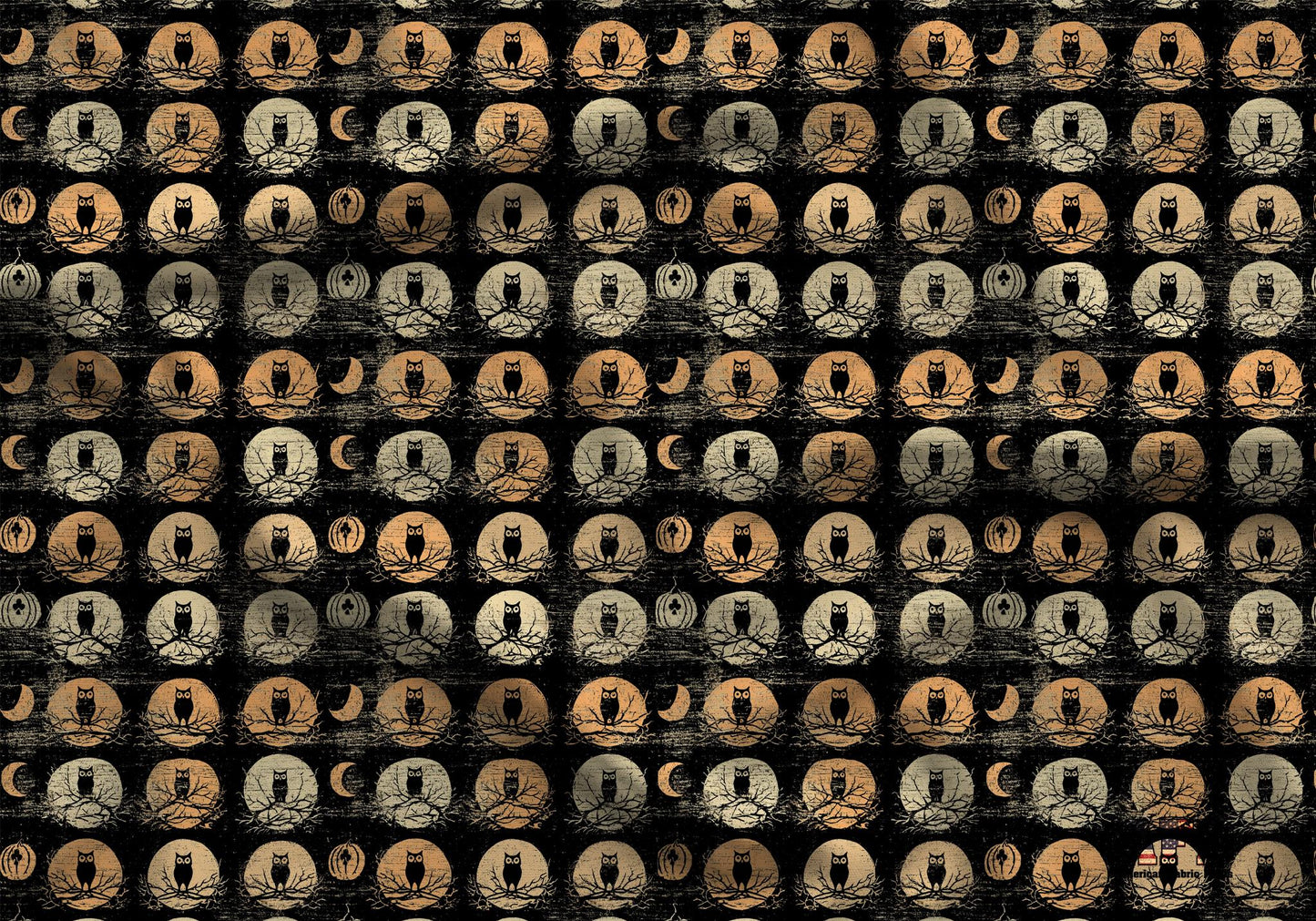 Vintage Halloween Owls Fabric - Shop now at American Fabric Prints