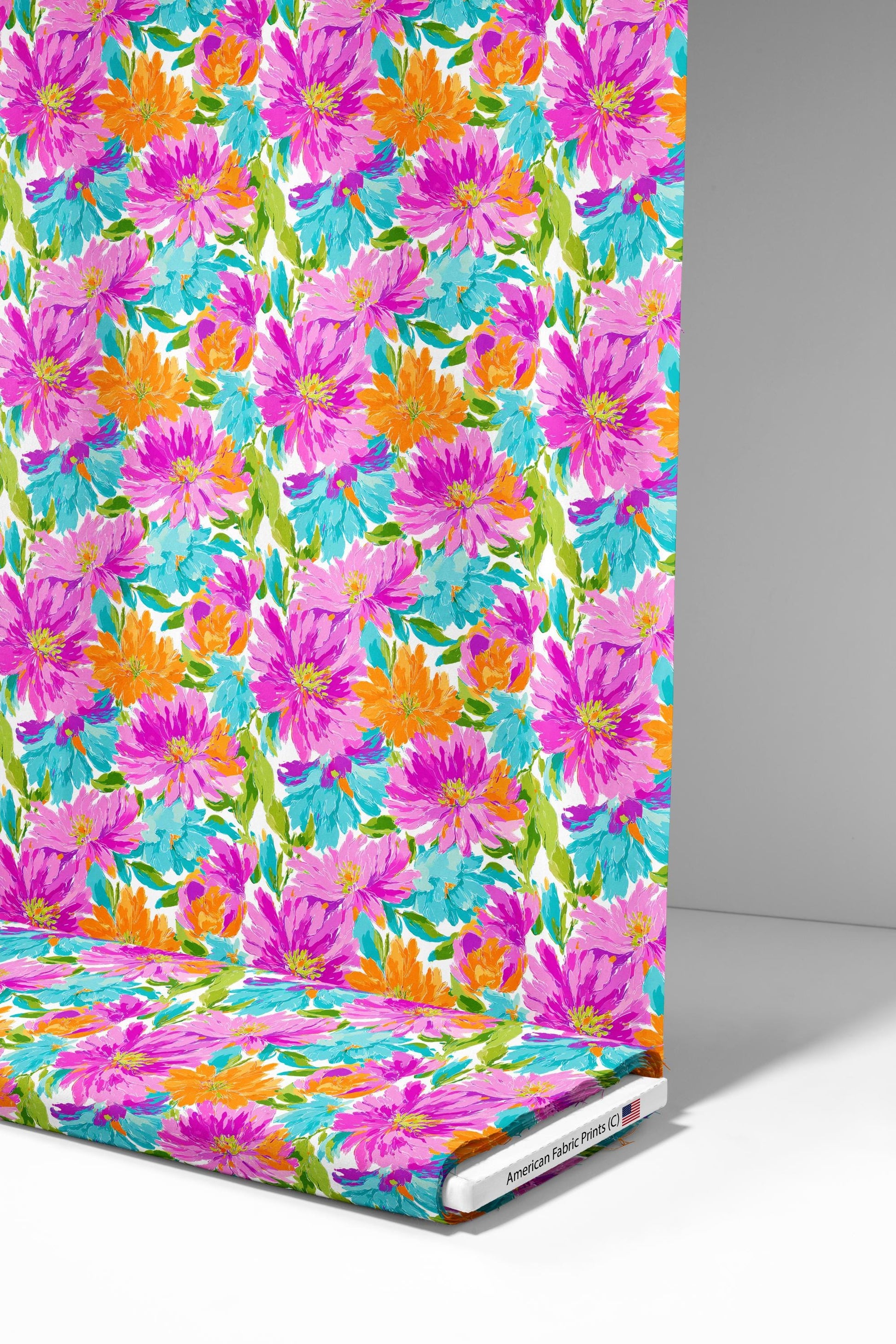 Bright Floral Chaos Fabric - Shop now at American Fabric Prints