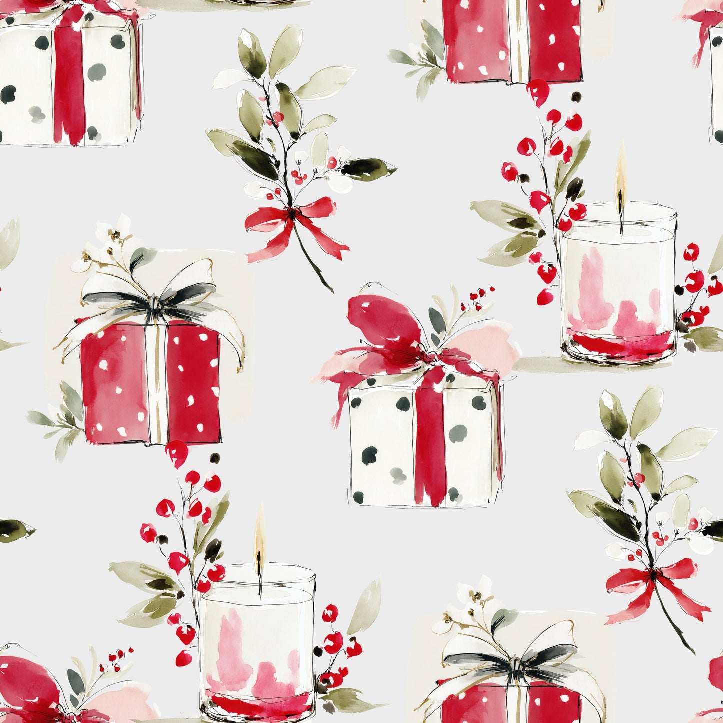 Christmas Candle Fabric - Shop now at American Fabric Prints