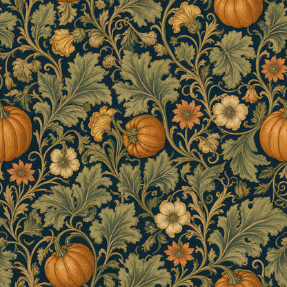 Victorian Pumpkin Floral Fabric - Shop now at American Fabric Prints