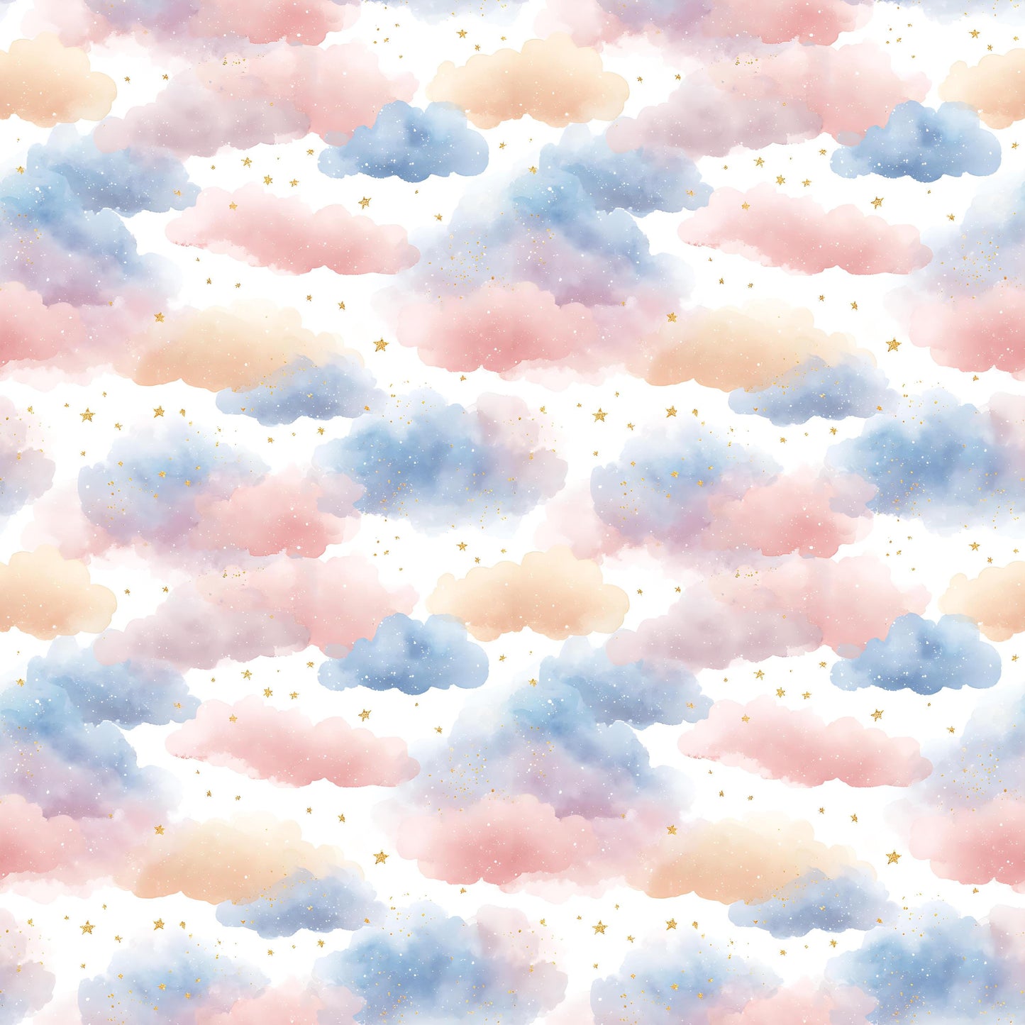 Stars+Clouds Fabric - Shop now at American Fabric Prints