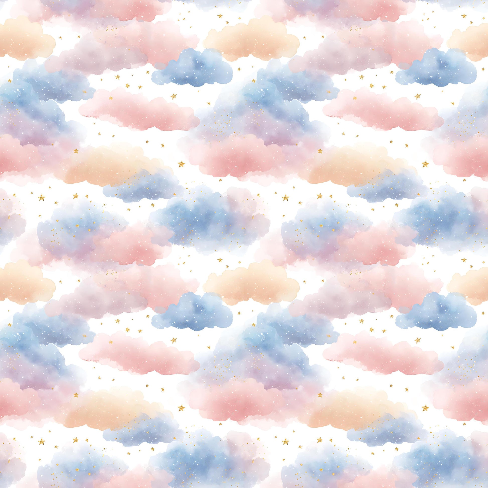 Stars+Clouds Fabric - Shop now at American Fabric Prints