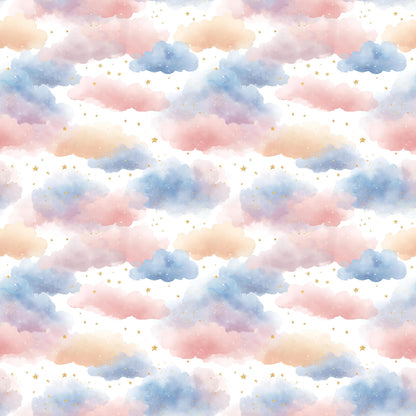 Stars+Clouds Fabric - Shop now at American Fabric Prints
