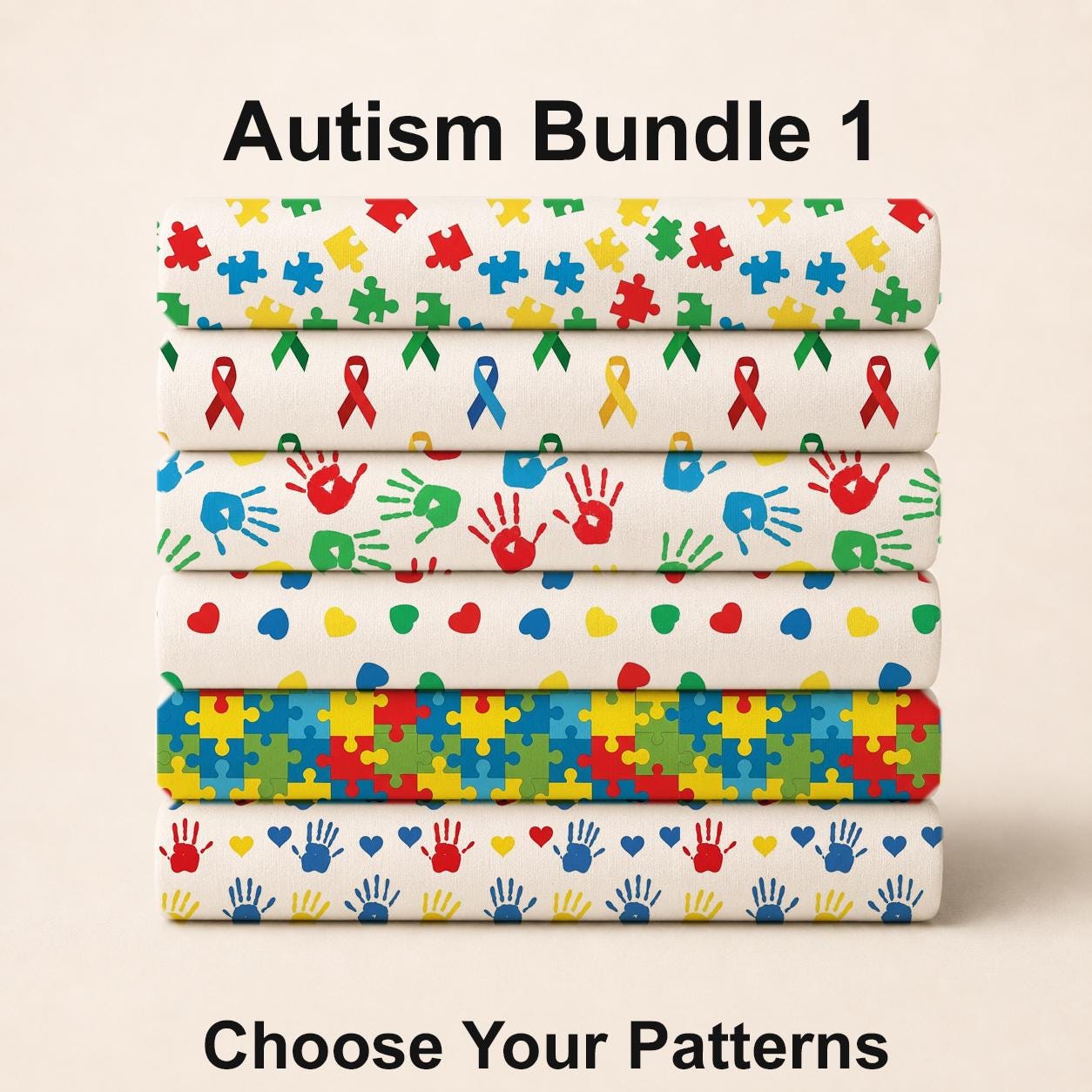 Autism Bundle 1 Fabric Bundle Set - Shop now at American Fabric Prints