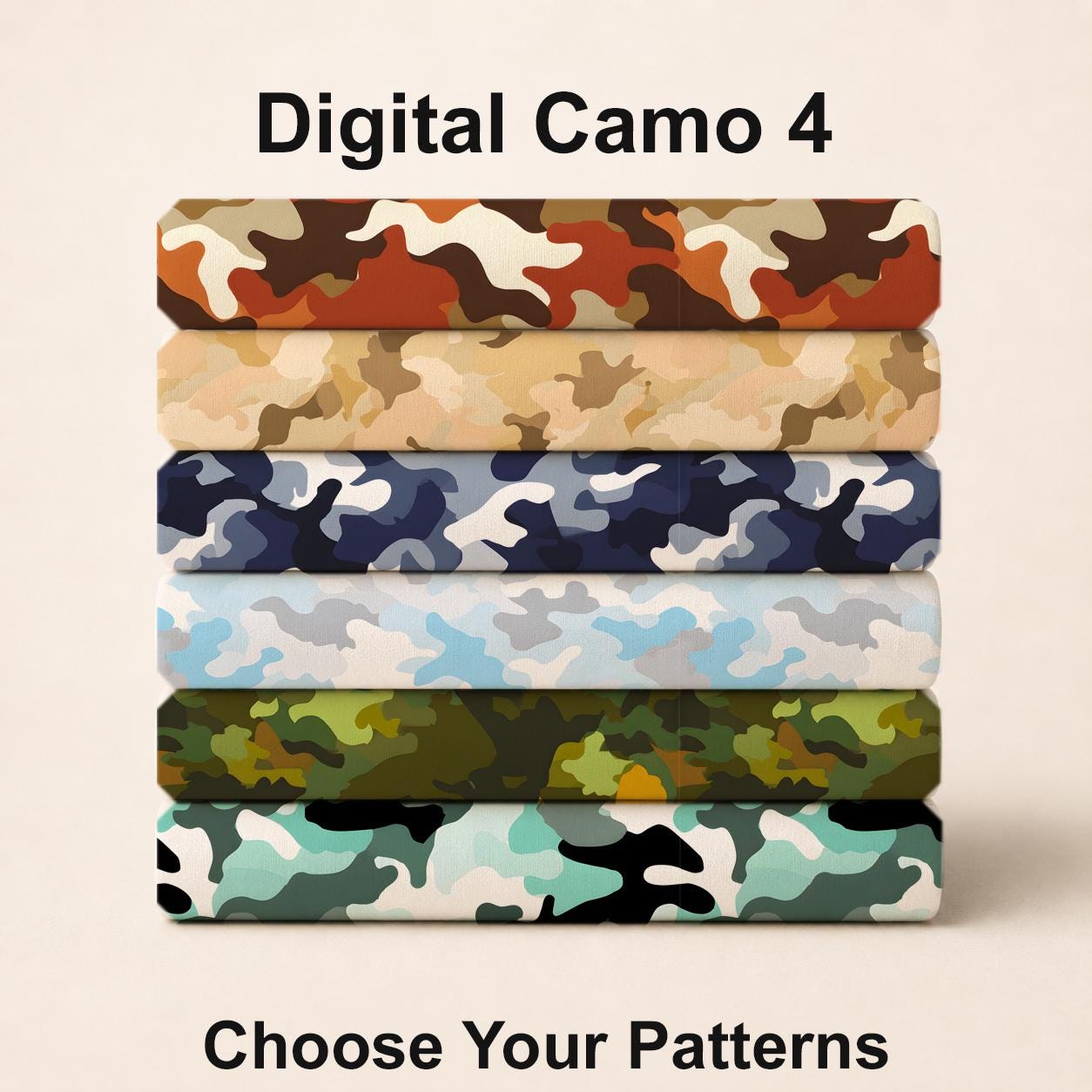 Digital Camo 4 Fabric Bundle Set - Shop now at American Fabric Prints