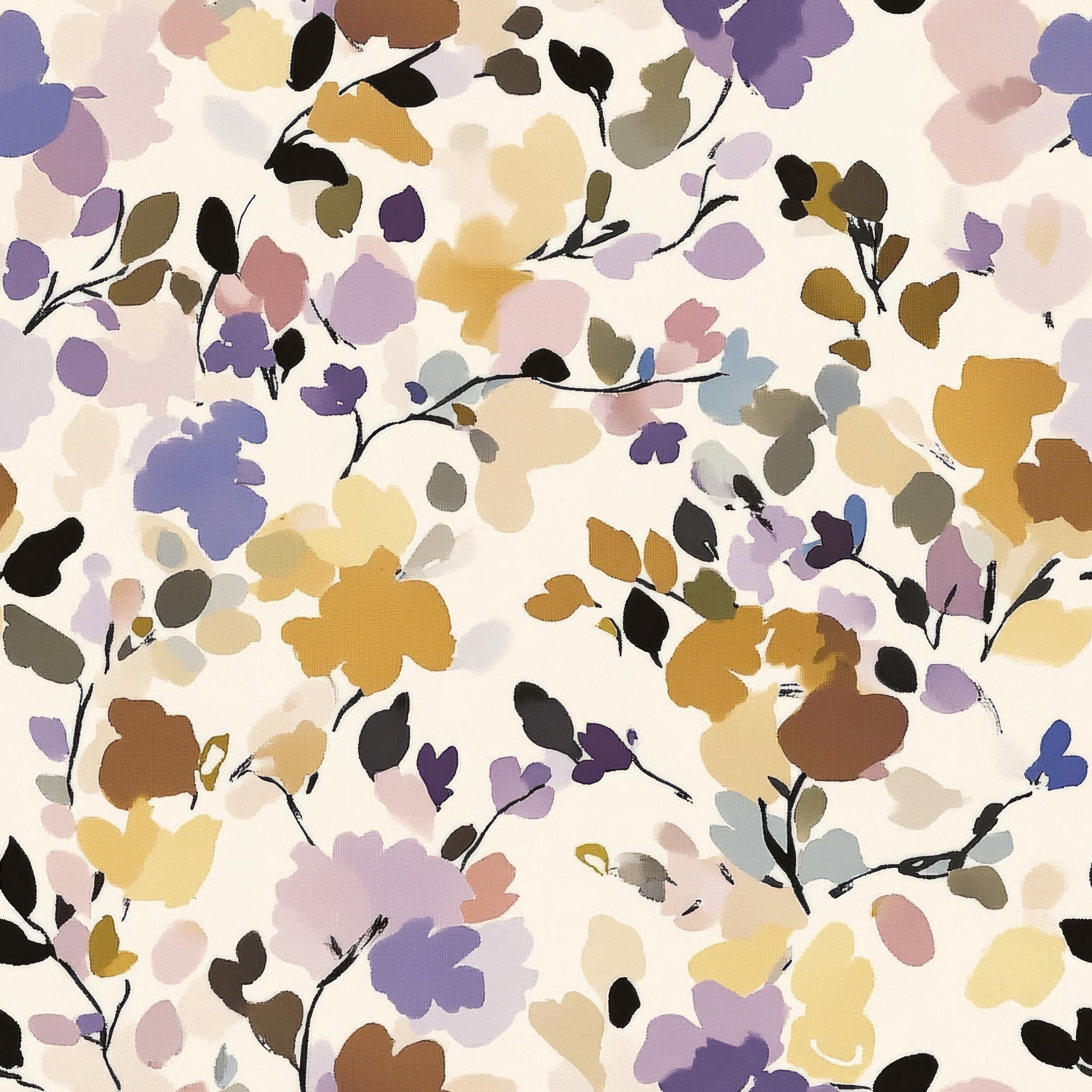 Abstract Purple Floral Fabric - Shop now at American Fabric Prints