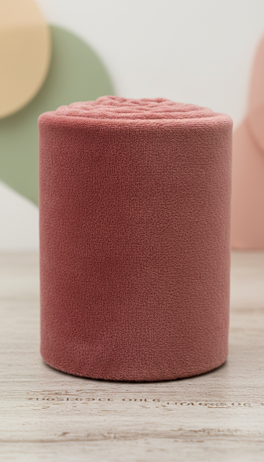 Rosewood pink plush chenille fabric bolt