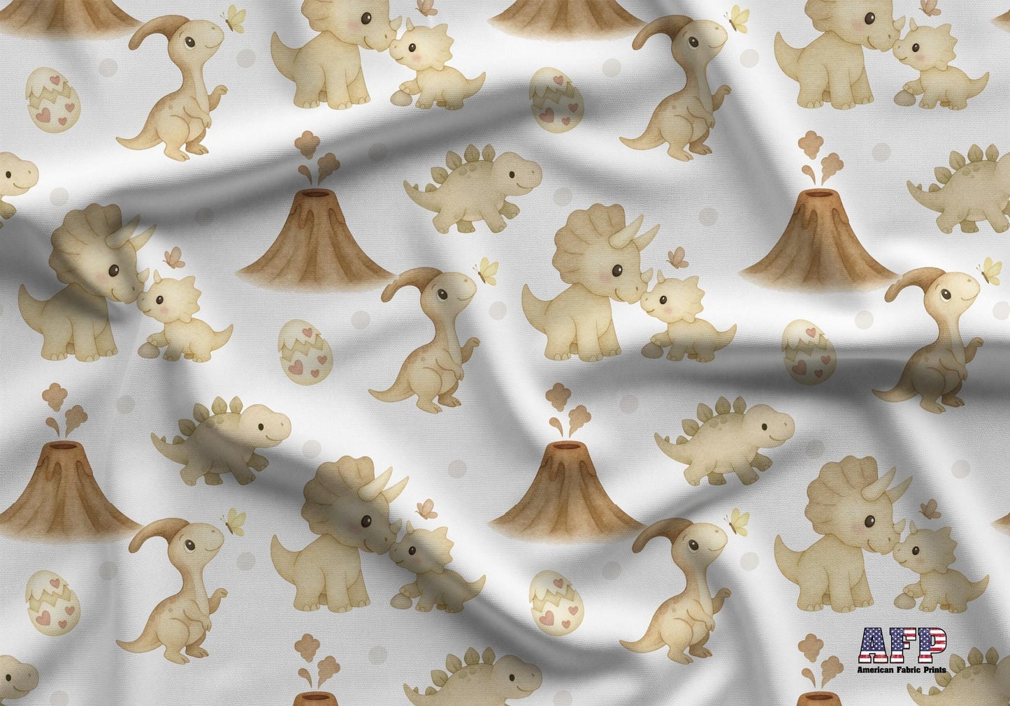 Neutral Dinosaurs Fabric - Shop now at American Fabric Prints