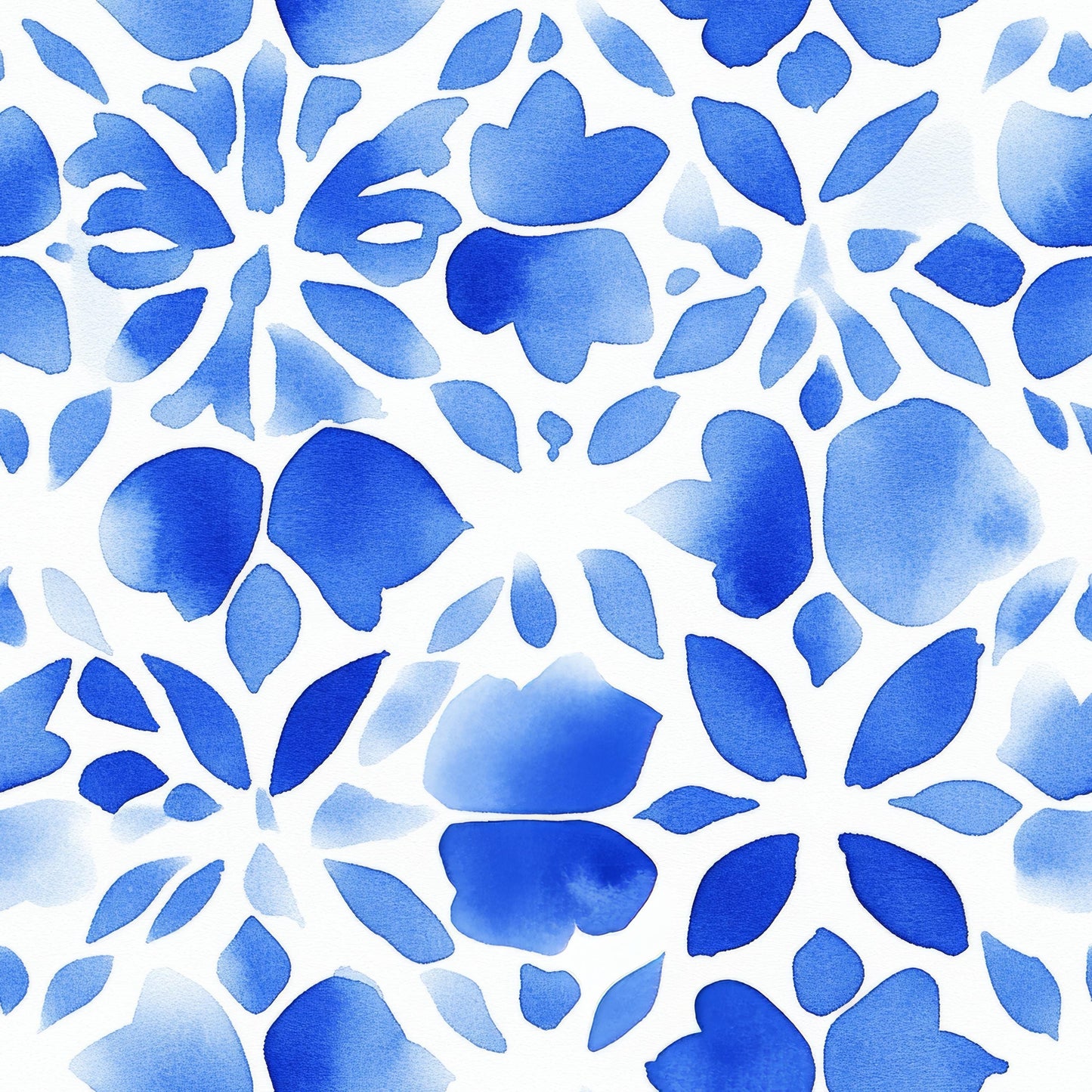 Blue Watercolor Mosaic Fabric - Shop now at American Fabric Prints