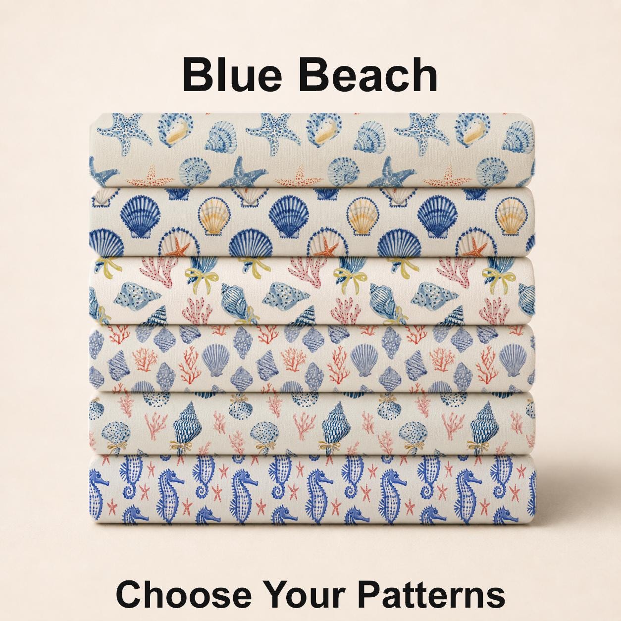 Blue Beach Fabric Bundle Set - Shop now at American Fabric Prints