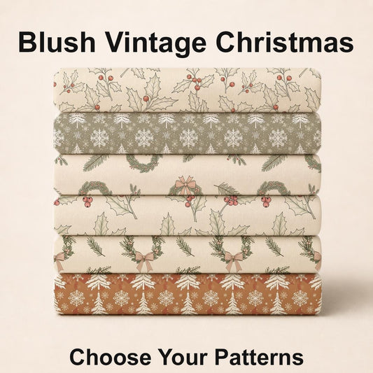 Blush Vintage Christmas Fabric Bundle Set - Shop now at American Fabric Prints