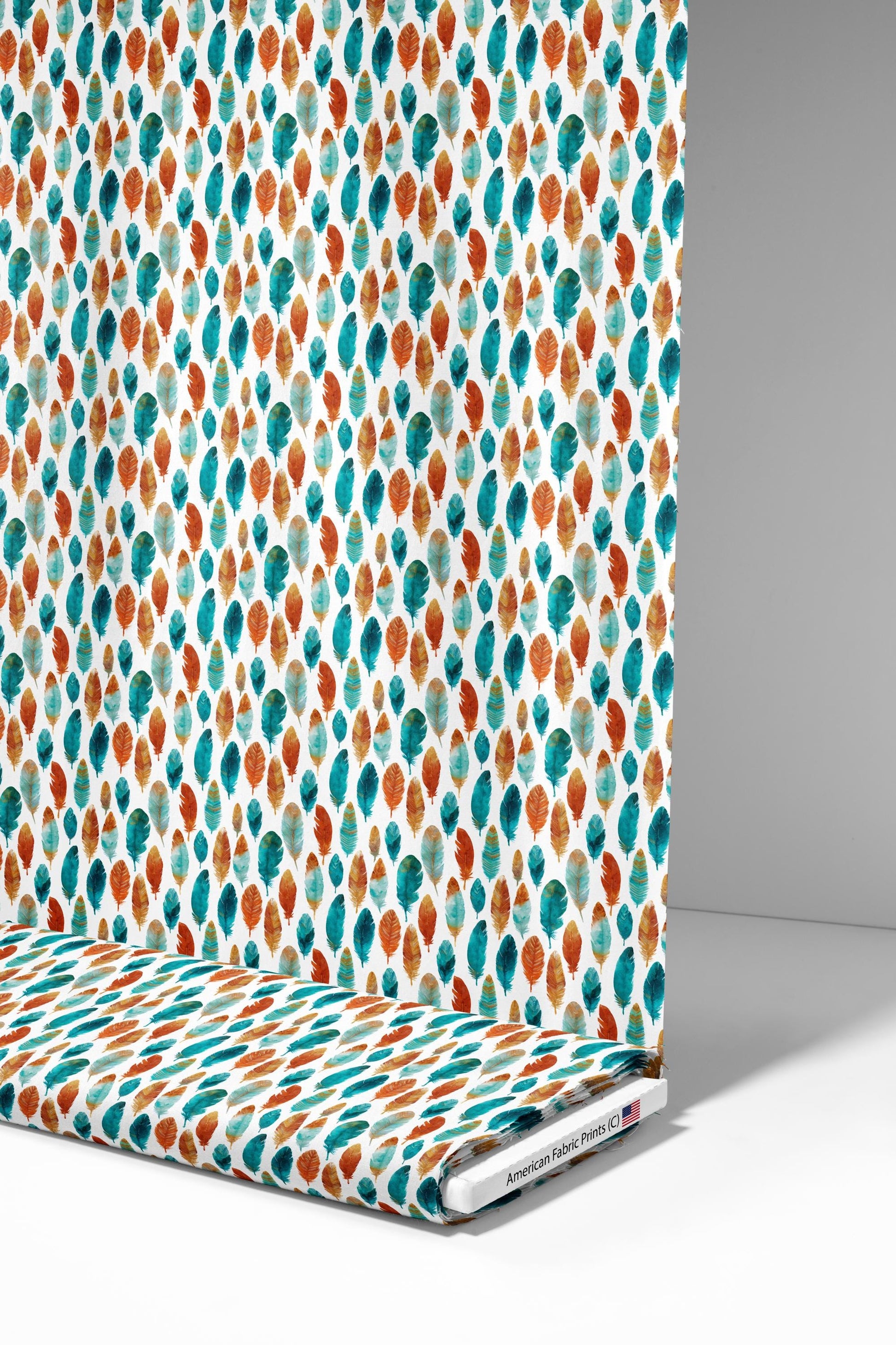Boho Western Feathers Fabric - Shop now at American Fabric Prints
