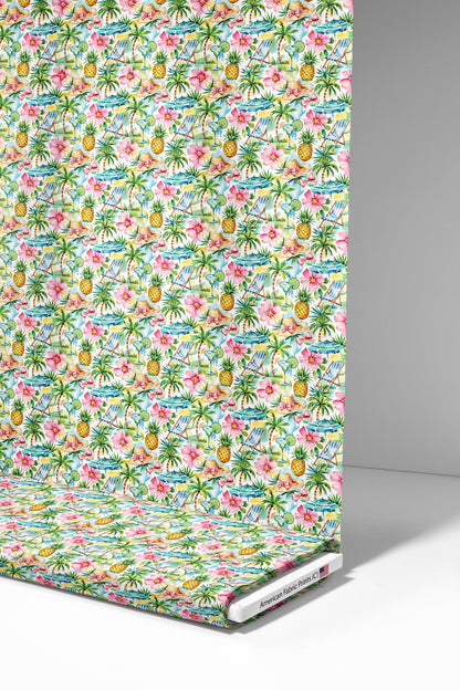 Preppy Watercolor Vacation Fabric - Shop now at American Fabric Prints