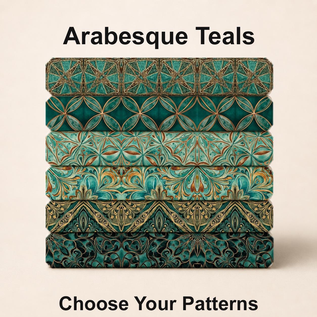 Arabesque Teals Fabric Bundle Set - Shop now at American Fabric Prints