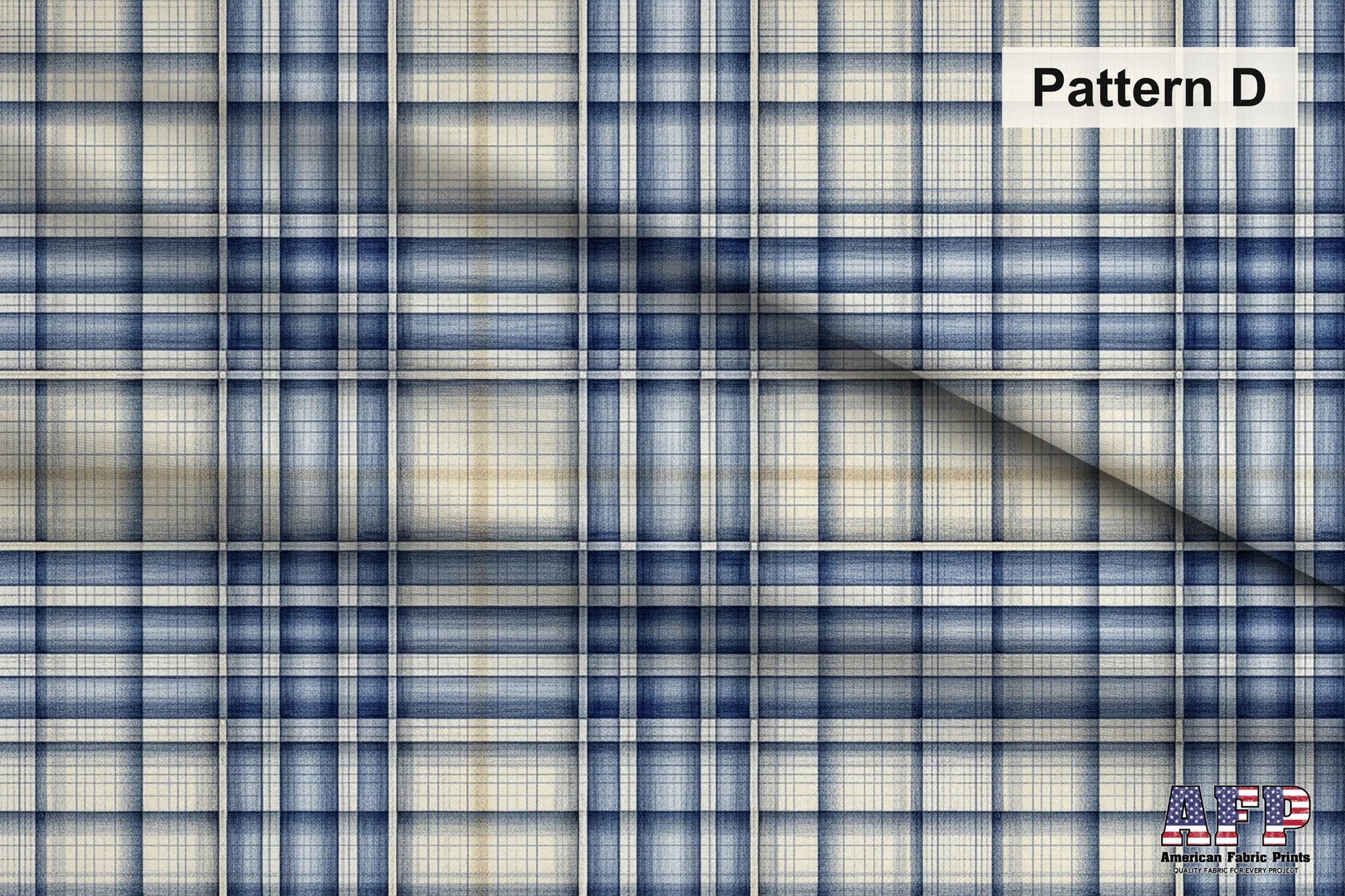 Blue and Beige Plaid 3 Fabric Bundle Set - Shop now at American Fabric Prints