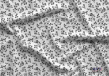 Black Dainty Wildflower Fabric - Shop now at American Fabric Prints