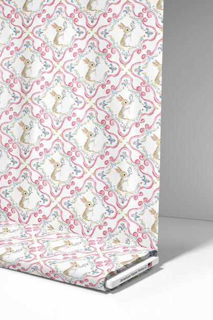 Floral Bunny Fabric - Shop now at American Fabric Prints