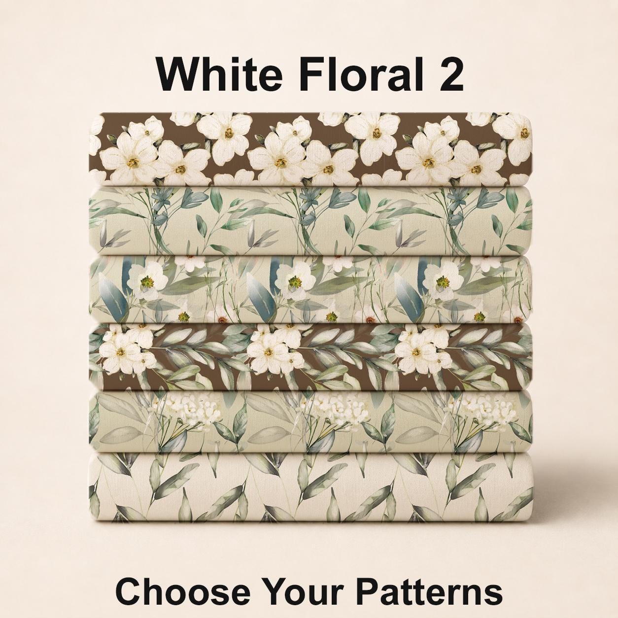 White Floral 2 Fabric Bundle Set - Shop now at American Fabric Prints