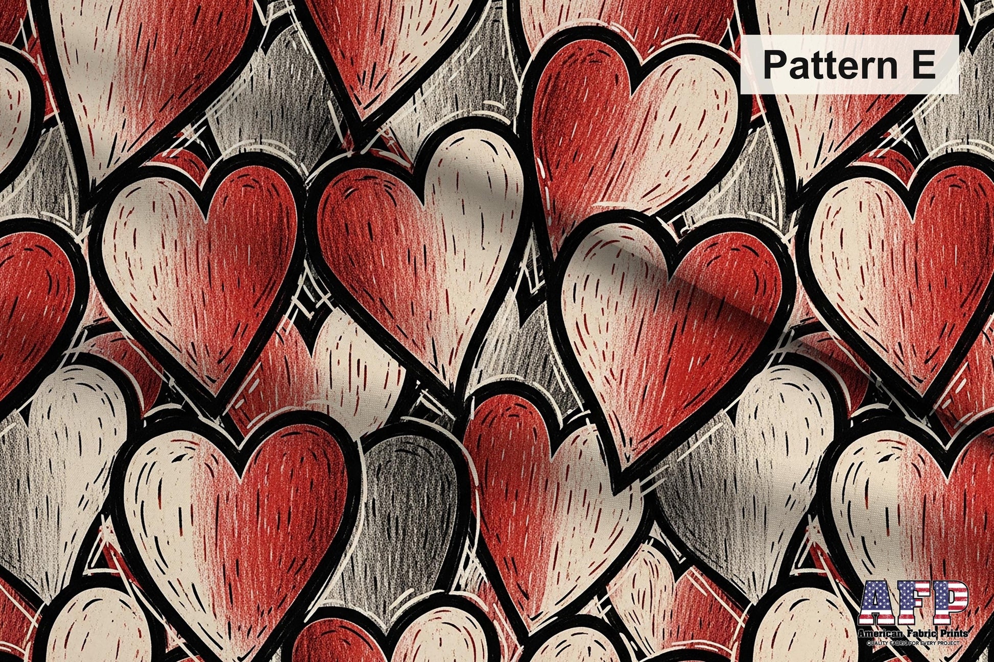 Black + Red Hearts 2 Fabric Bundle Set - Shop now at American Fabric Prints
