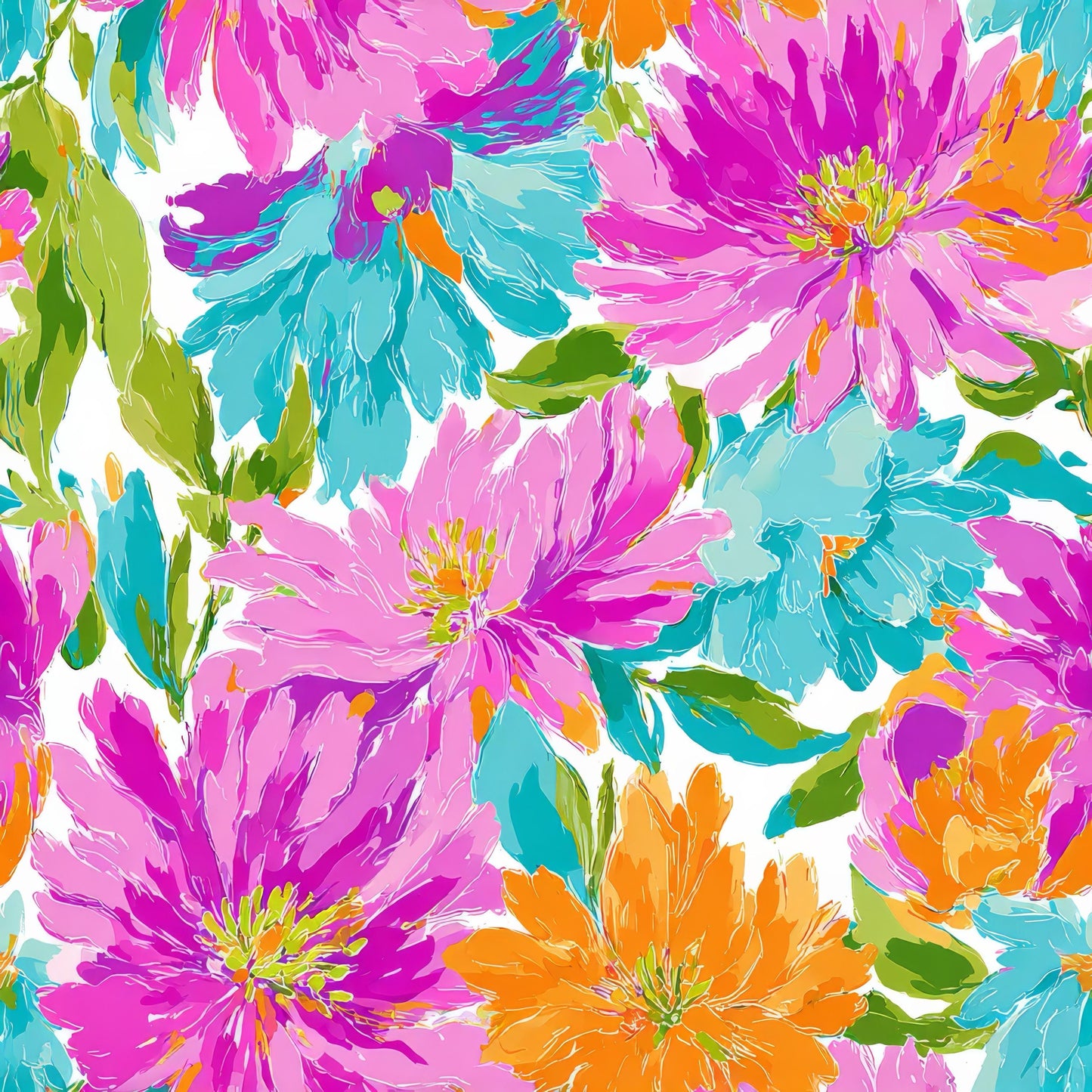 Bright Floral Chaos Fabric - Shop now at American Fabric Prints
