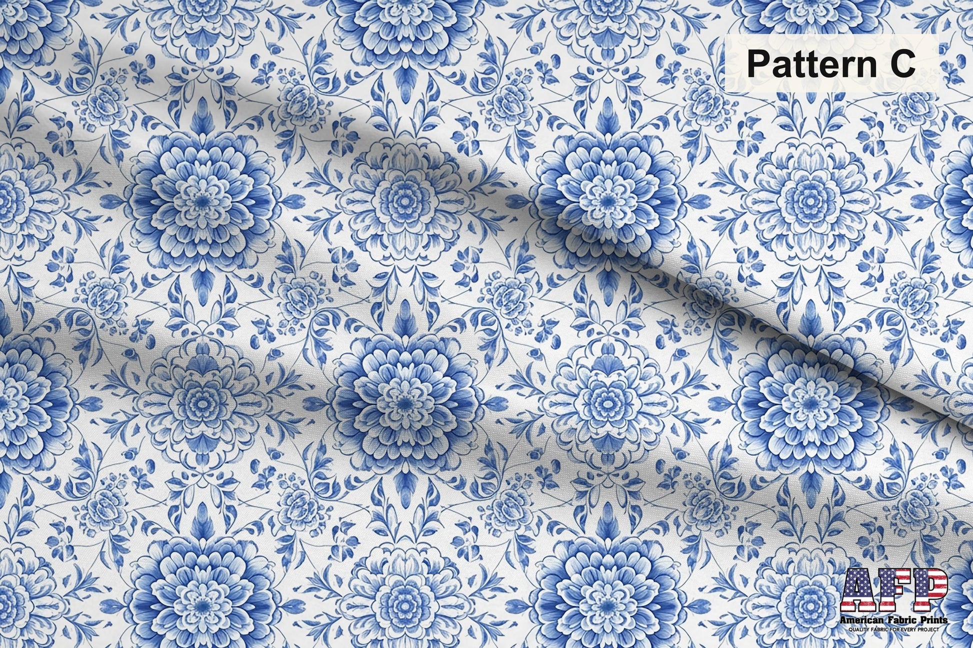 Blue Chinoiserie Toile De Jouy Fabric Bundle Set - Shop now at American Fabric Prints