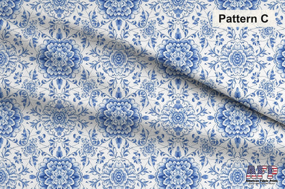 Blue Chinoiserie Toile De Jouy Fabric Bundle Set - Shop now at American Fabric Prints