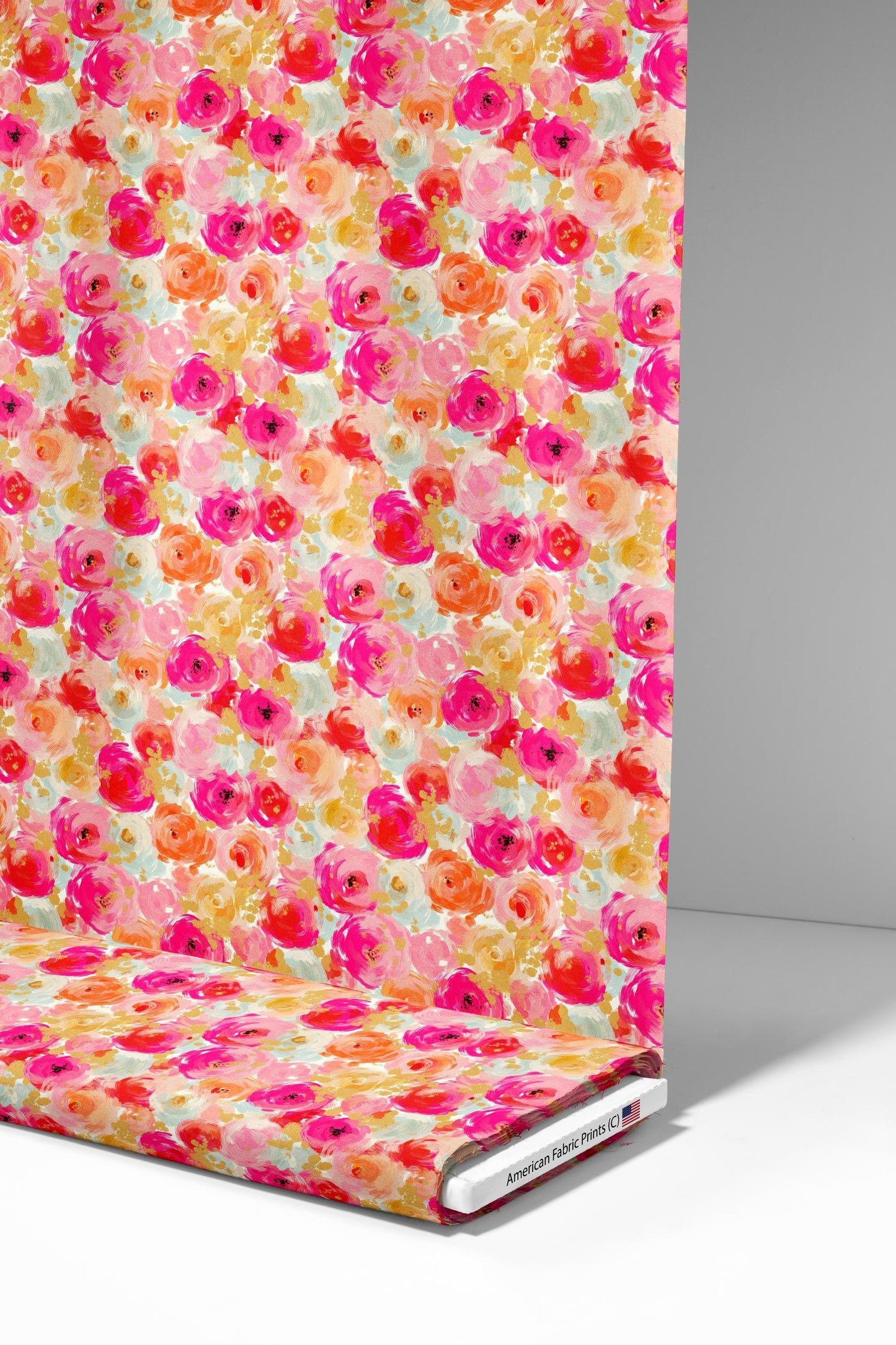 Hot Pink Florals Fabric - Shop now at American Fabric Prints