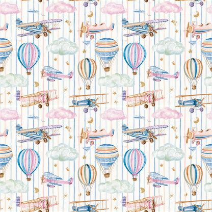 Preppy Sky Transportation Fabric - Shop now at American Fabric Prints