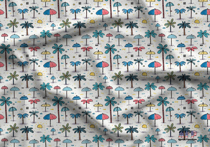 Doodle Beach Front Fabric - Shop now at American Fabric Prints