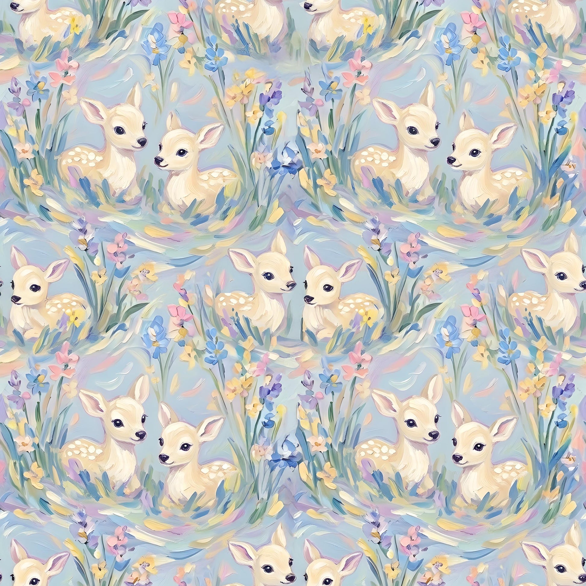Cute Pastel Fawns Fabric - Shop now at American Fabric Prints
