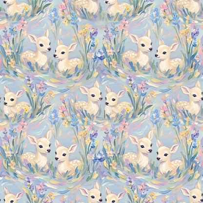 Cute Pastel Fawns Fabric - Shop now at American Fabric Prints