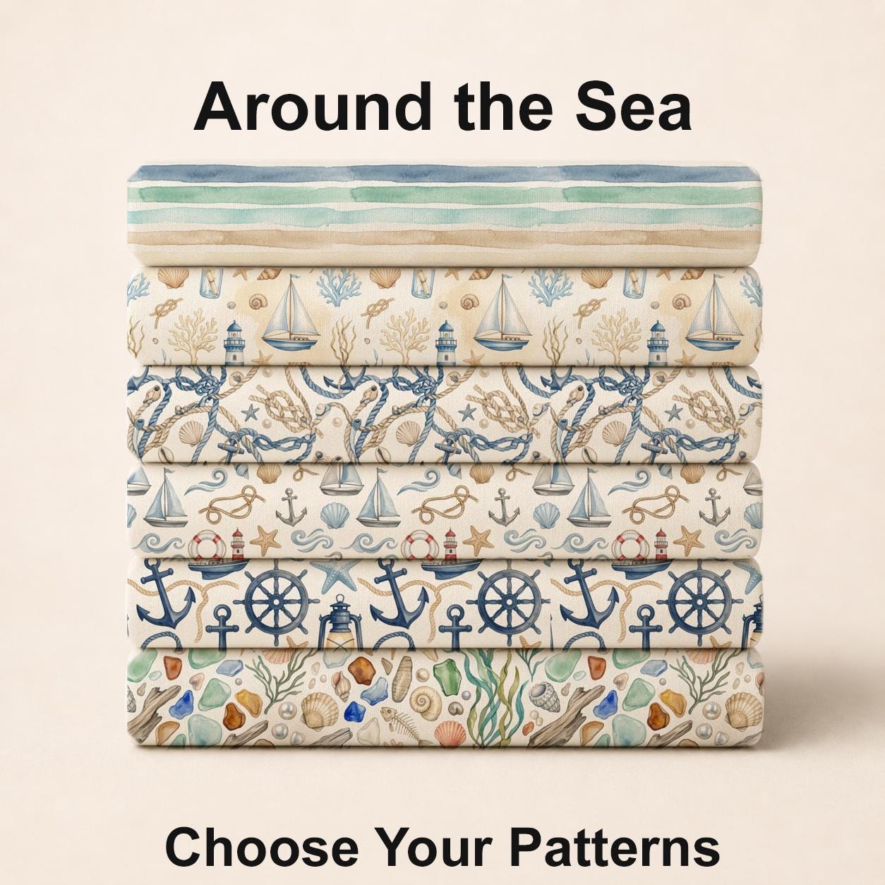 Around the Sea Fabric Bundle Set - Shop now at American Fabric Prints