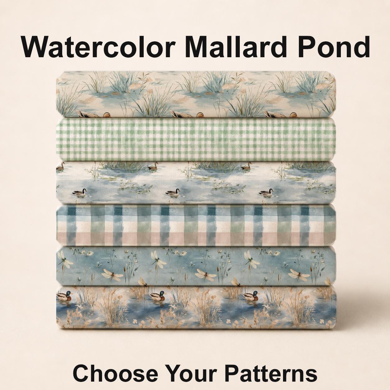Watercolor Mallard Pond Fabric Bundle Set - Shop now at American Fabric Prints