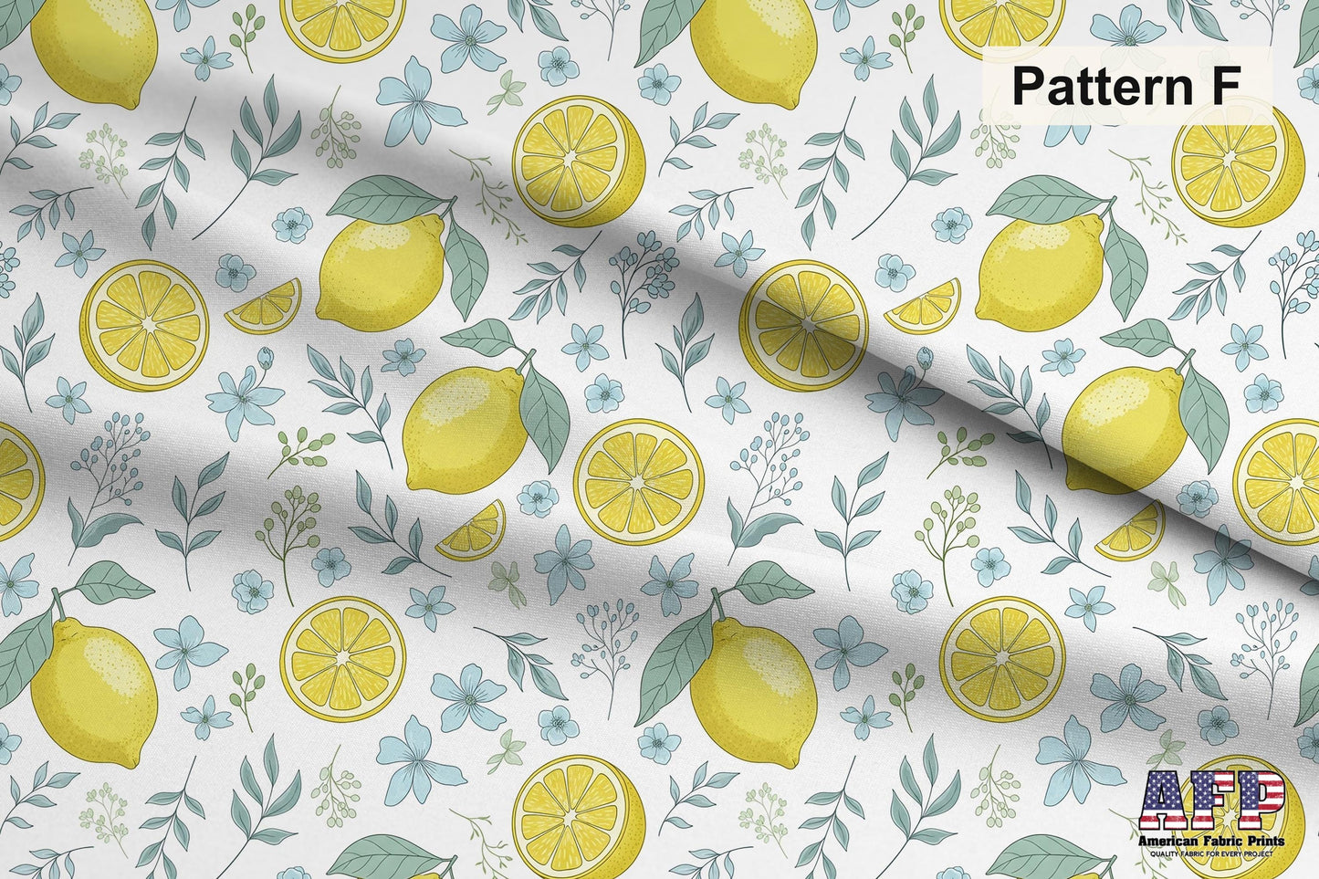 Lemons + Blue 2 Fabric Bundle Set - Shop now at American Fabric Prints