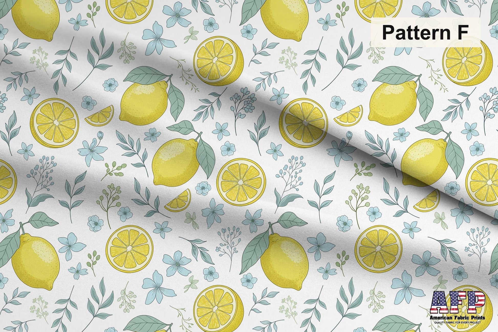 Lemons + Blue 2 Fabric Bundle Set - Shop now at American Fabric Prints
