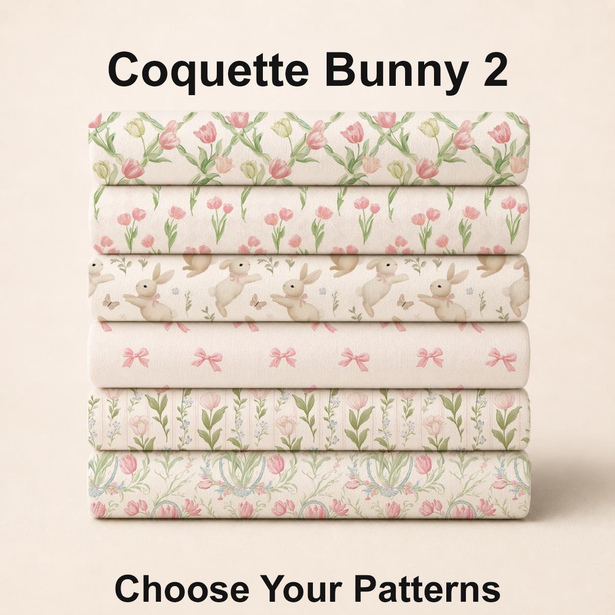 Coquette Bunny 2 Fabric Bundle Set - Shop now at American Fabric Prints