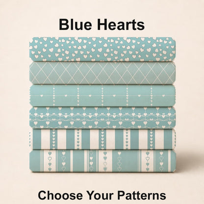 Blue Hearts Fabric Bundle Set - Shop now at American Fabric Prints