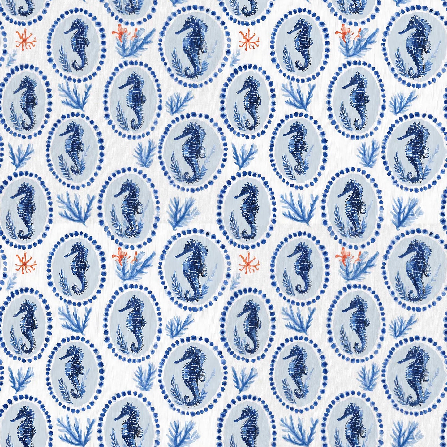 Preppy Blue Beach Fabric - Shop now at American Fabric Prints